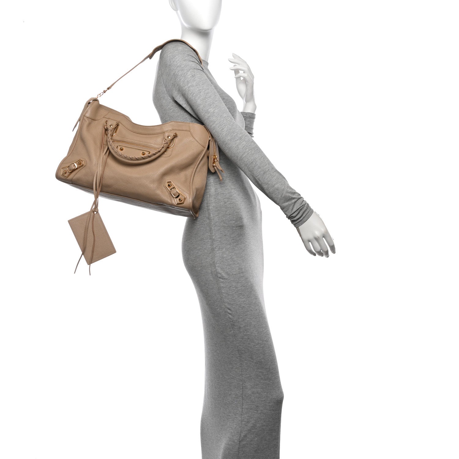 Balenciaga Shiny Goatskin Gold Metallic Edge Hardware City Beige Sahara 2 of 12