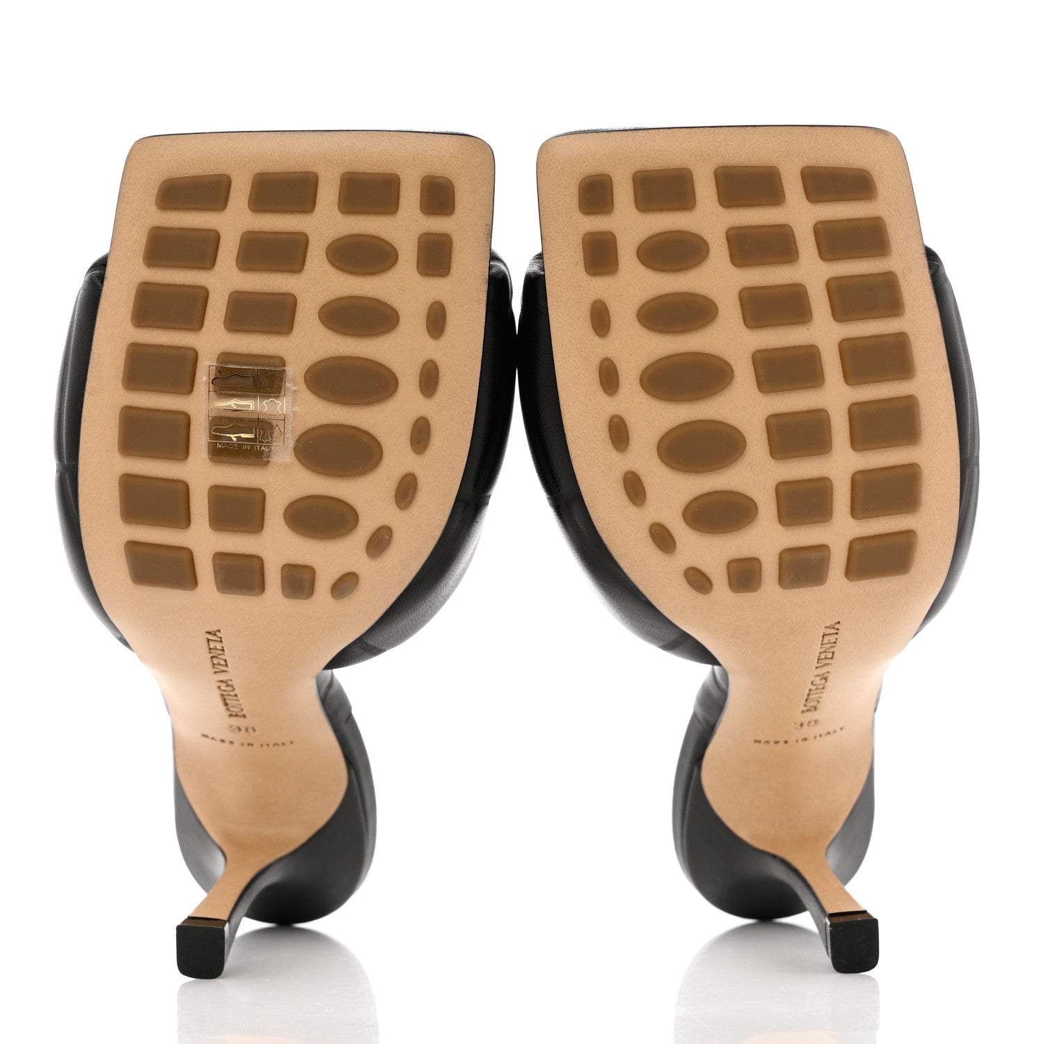 Bottega Veneta Nappa Quilted Rubber Lido Mule Sandals 38 Black 5 of 9