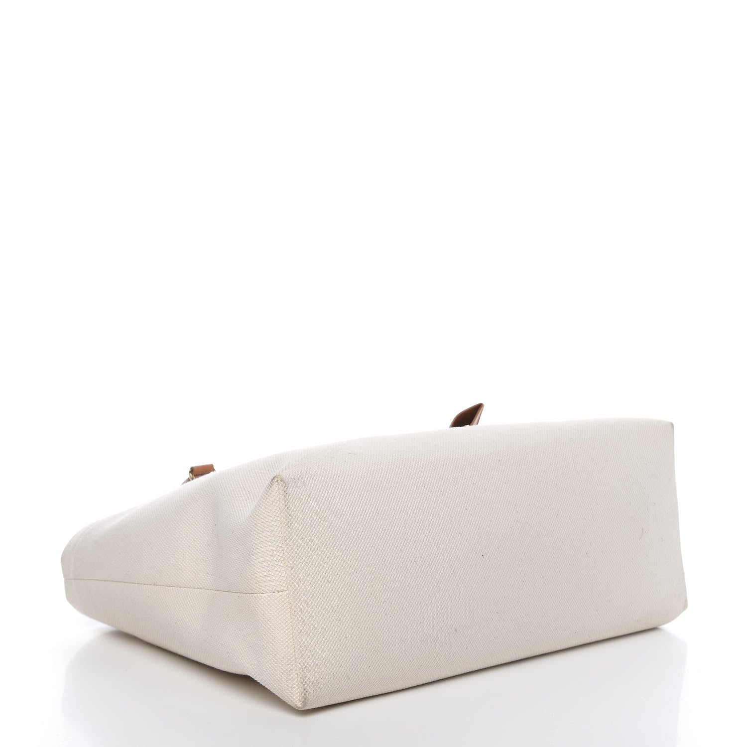 Celine Canvas Calfskin Horizontal Cabas Natural Tan 4 of 14