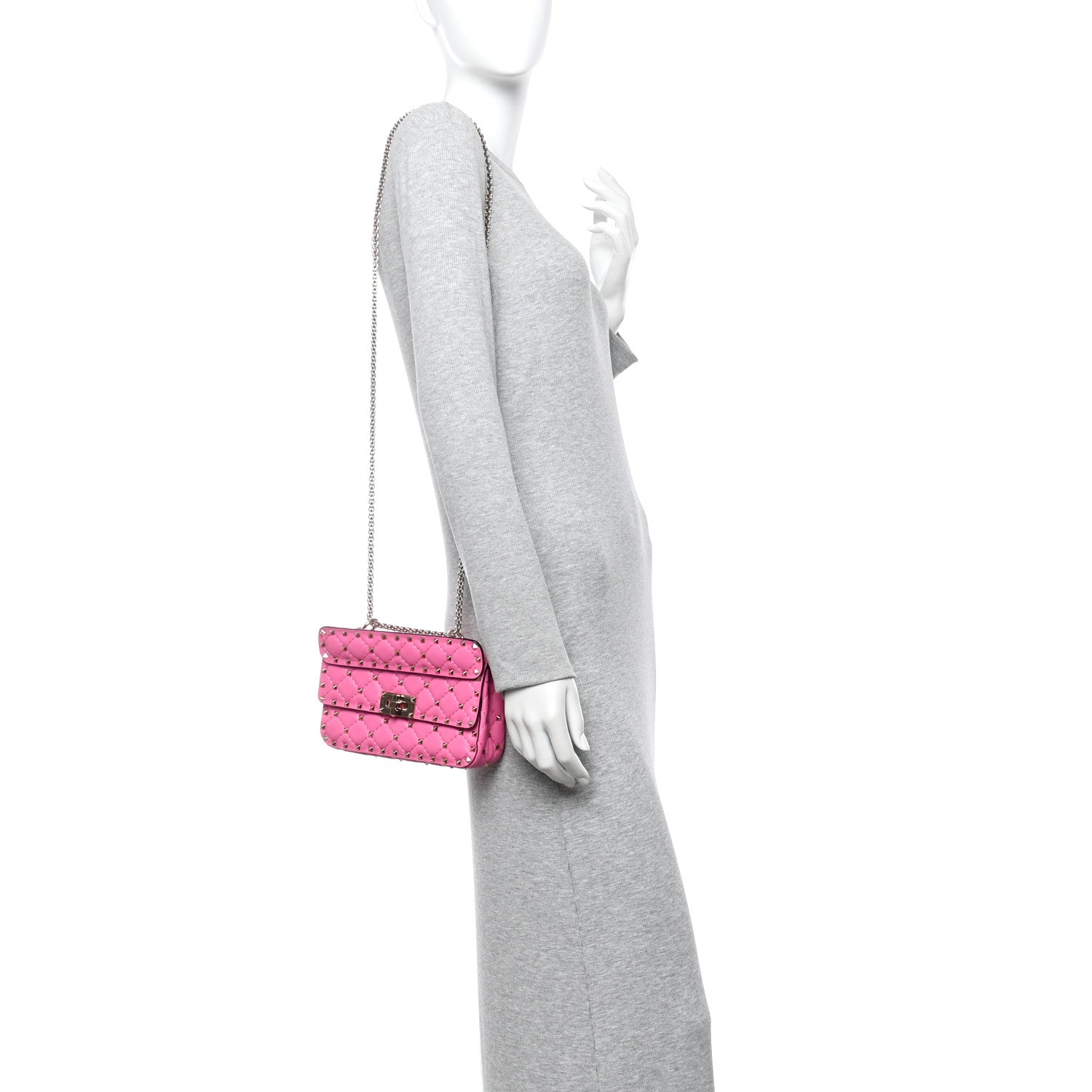 Valentino Garavani Nappa Small Rockstud Spike Shoulder Bag Shadow Pink 2 of 9