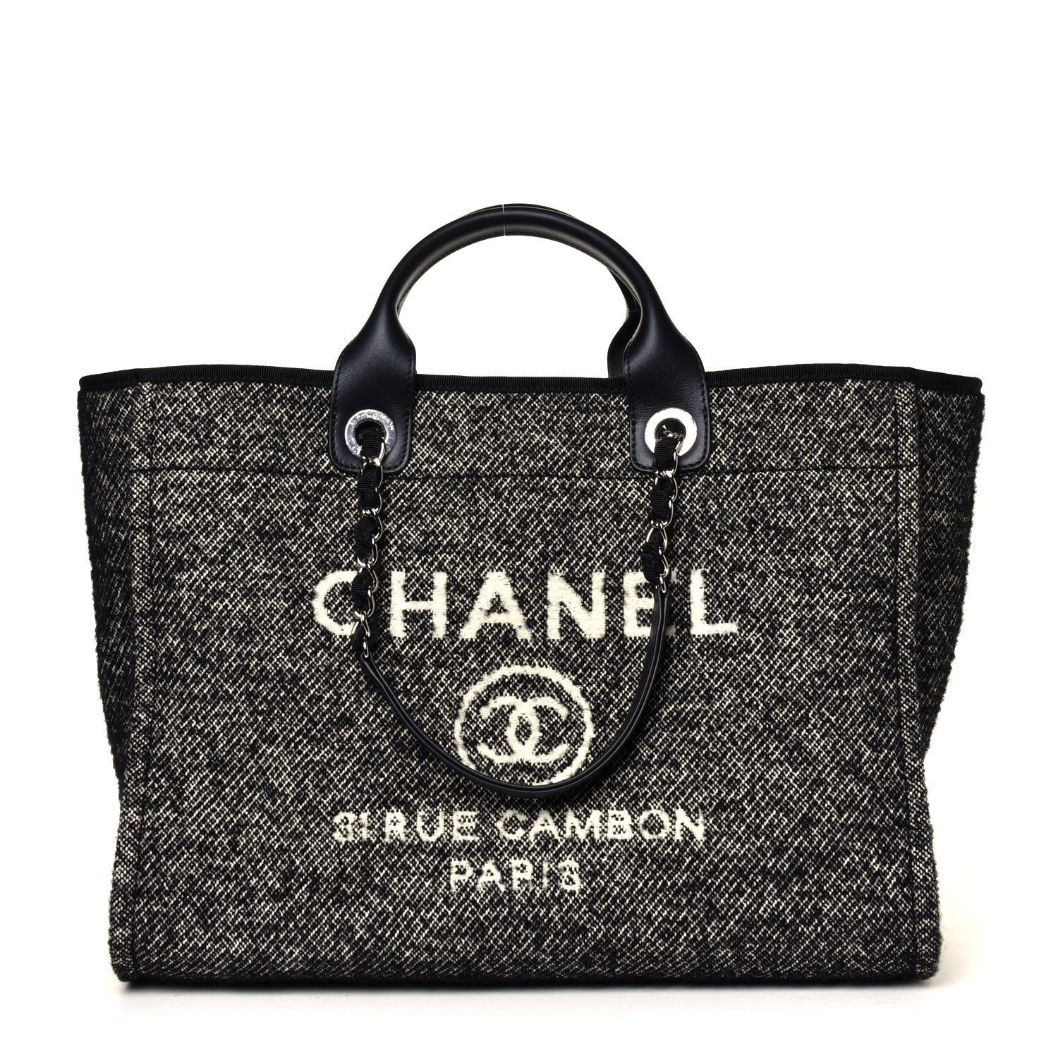 Chanel Mixed Fibers Medium Deauville Tote Black 2 of 8