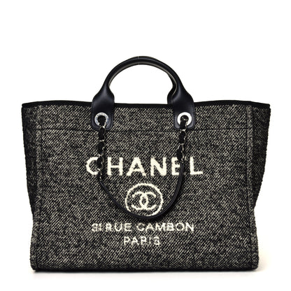 Chanel Mixed Fibers Medium Deauville Tote Black 2 of 8
