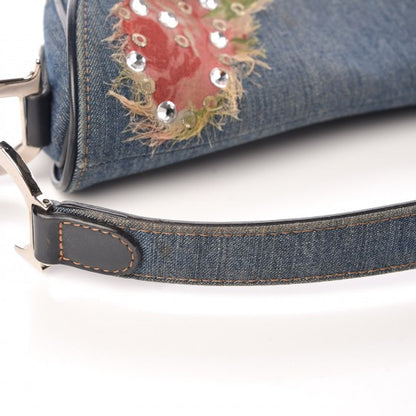 Christian Dior Denim Embroidered Saddle Bag Blue Multi 16 of 17