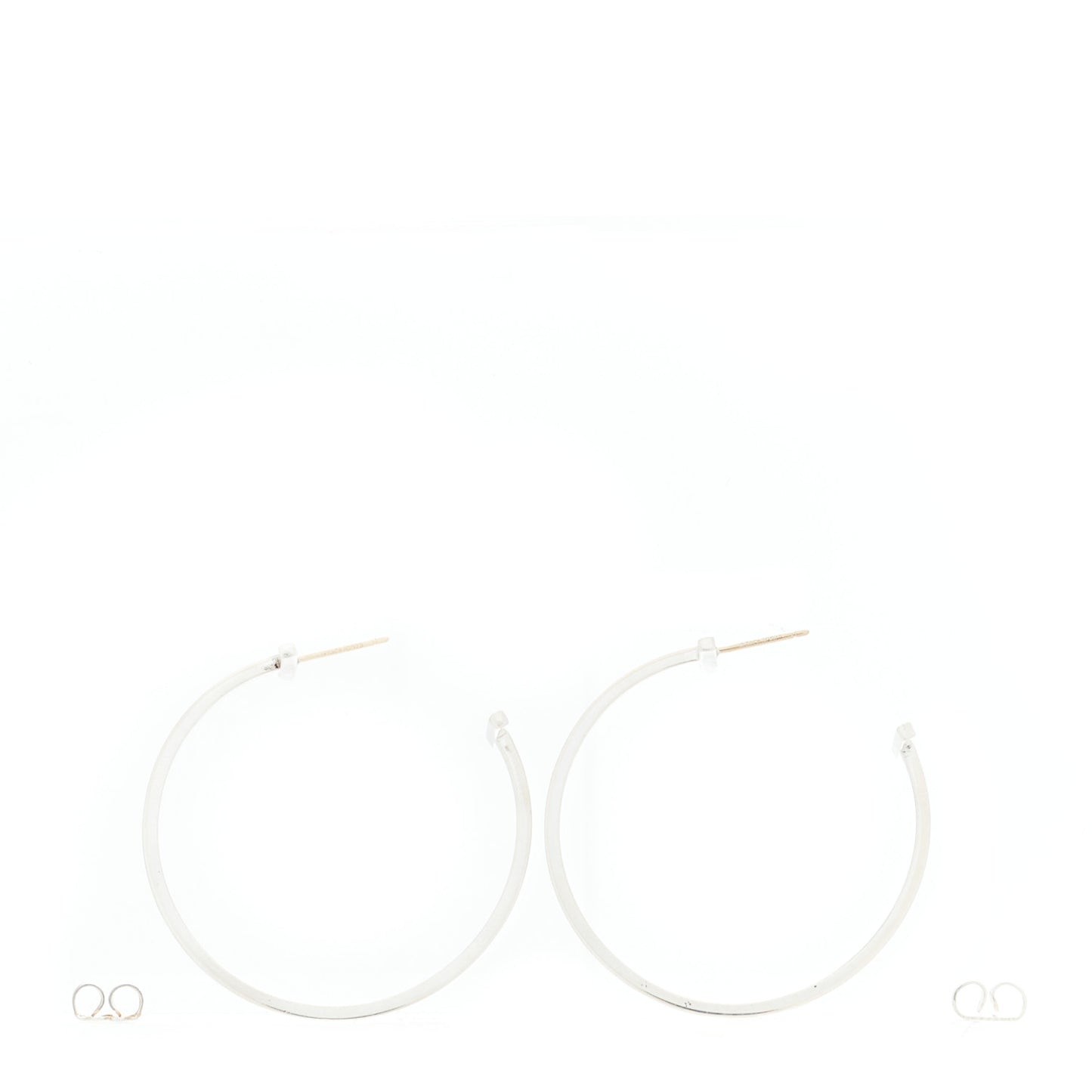 Sterling Silver Large T Wire Hoop Earrings