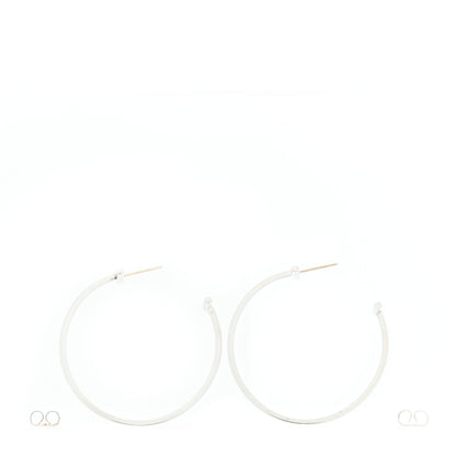 Tiffany Sterling Silver Large T Wire Hoop Earrings 3 of 4