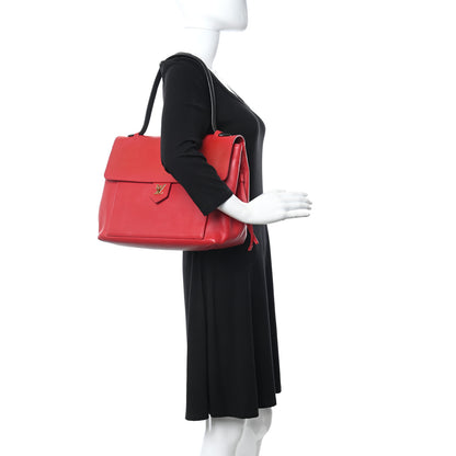 Louis Vuitton Calfskin Lockme MM Rouge 2 of 15
