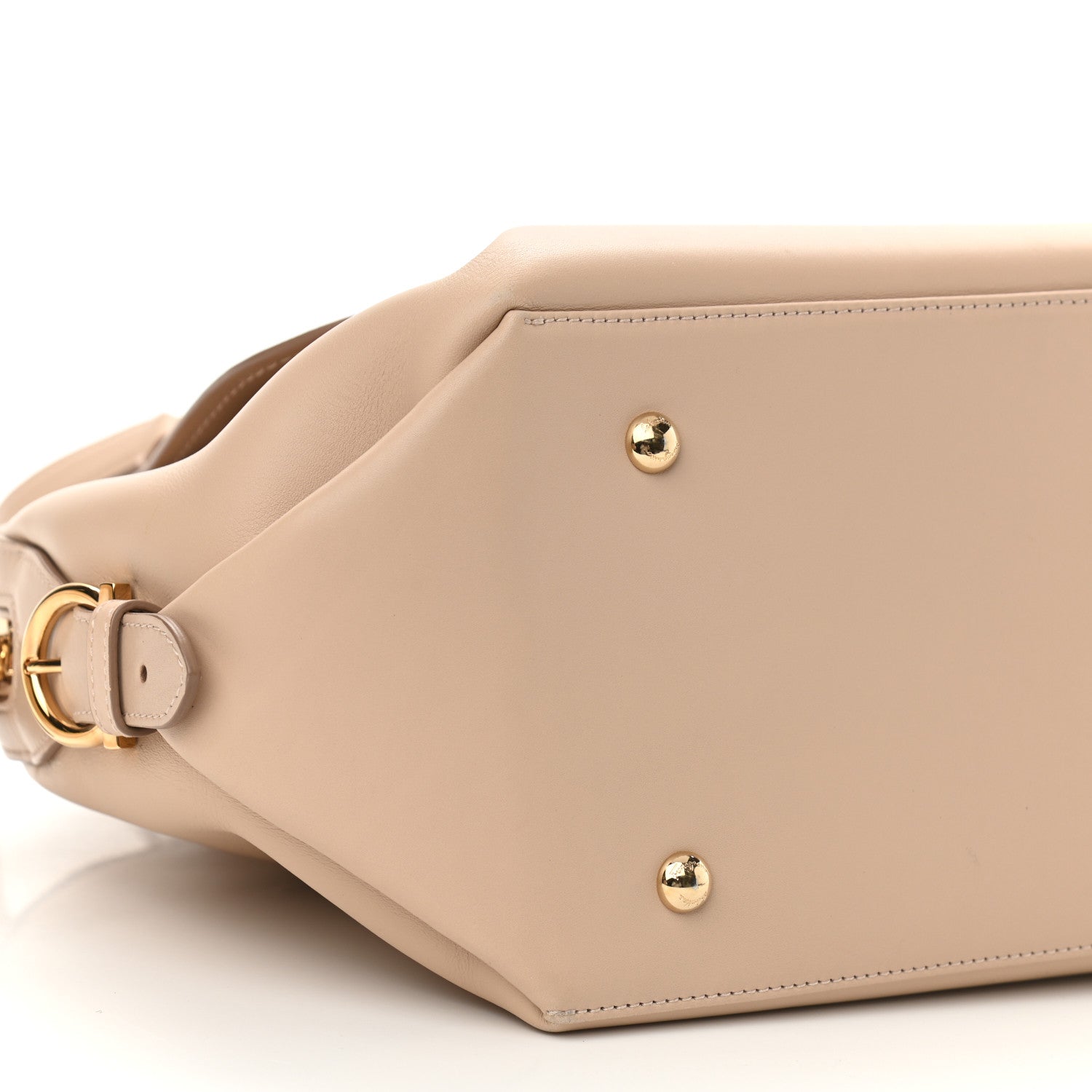 Salvatore Ferragamo Calfskin Fiamma Bag New Bisque 9 of 10