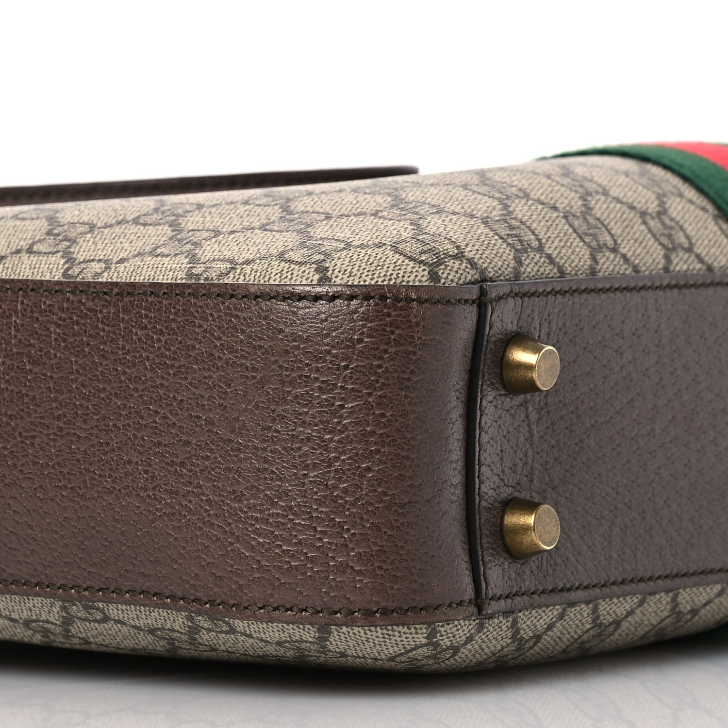 Gucci GG Supreme Monogram Textured Calfskin Web Medium Ophidia Briefcase Beige Ebony New Acero 10 of 19