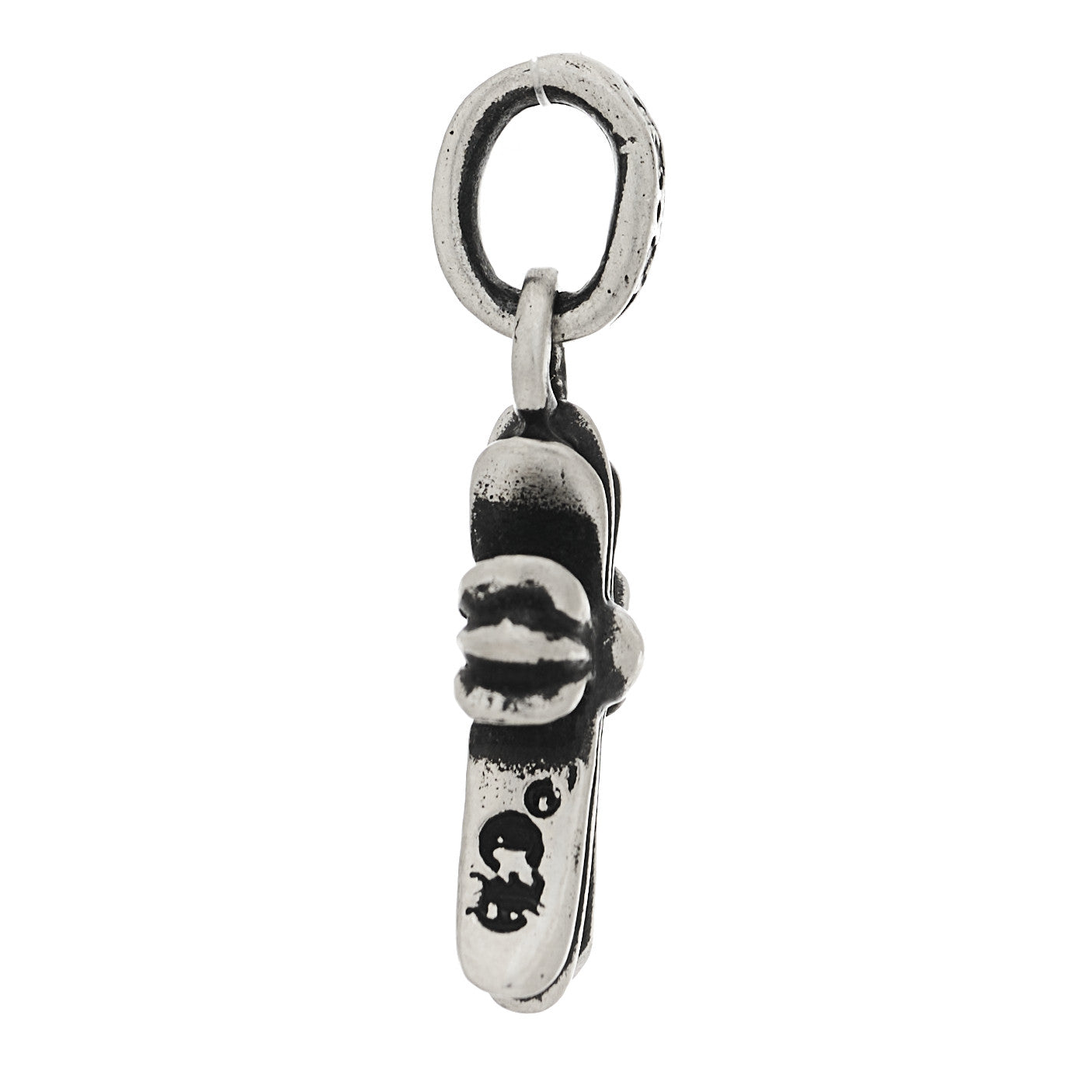 Sterling Silver Diamond Baby Fat Cross Pave Pendant