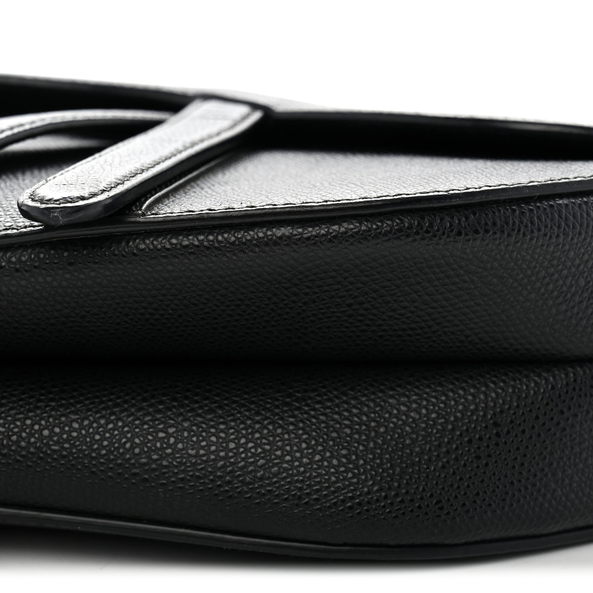 Grained Calfskin Saddle Bag Black