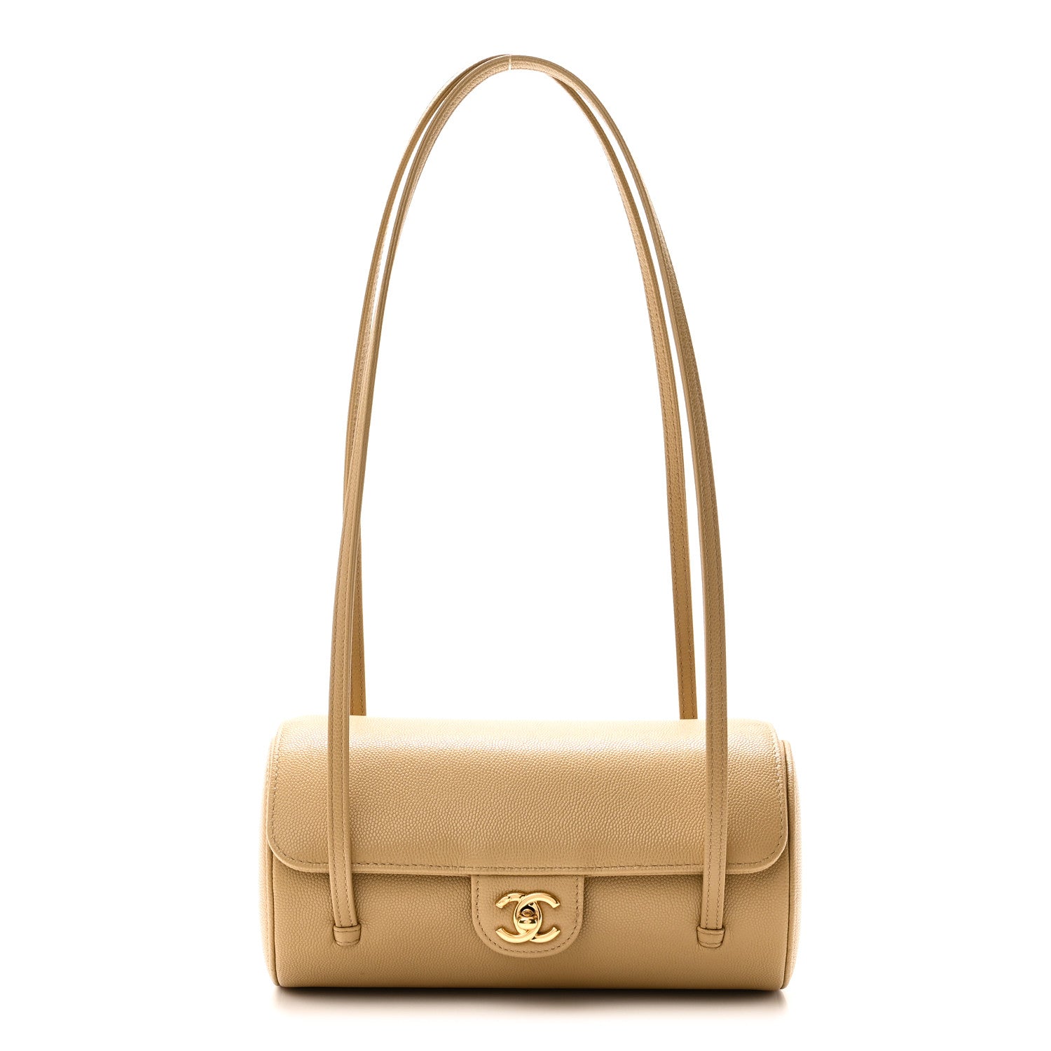 Chanel Shiny Caviar Preppy Coco Small Bowling Bag Dark Beige 1 of 11
