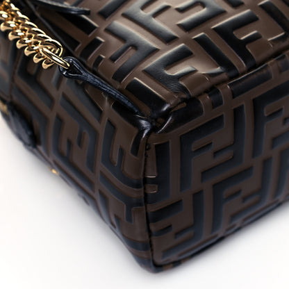 Fendi Vitello Bi-Color FF 1974 Embossed Mini Backpack Maya Black 10 of 12