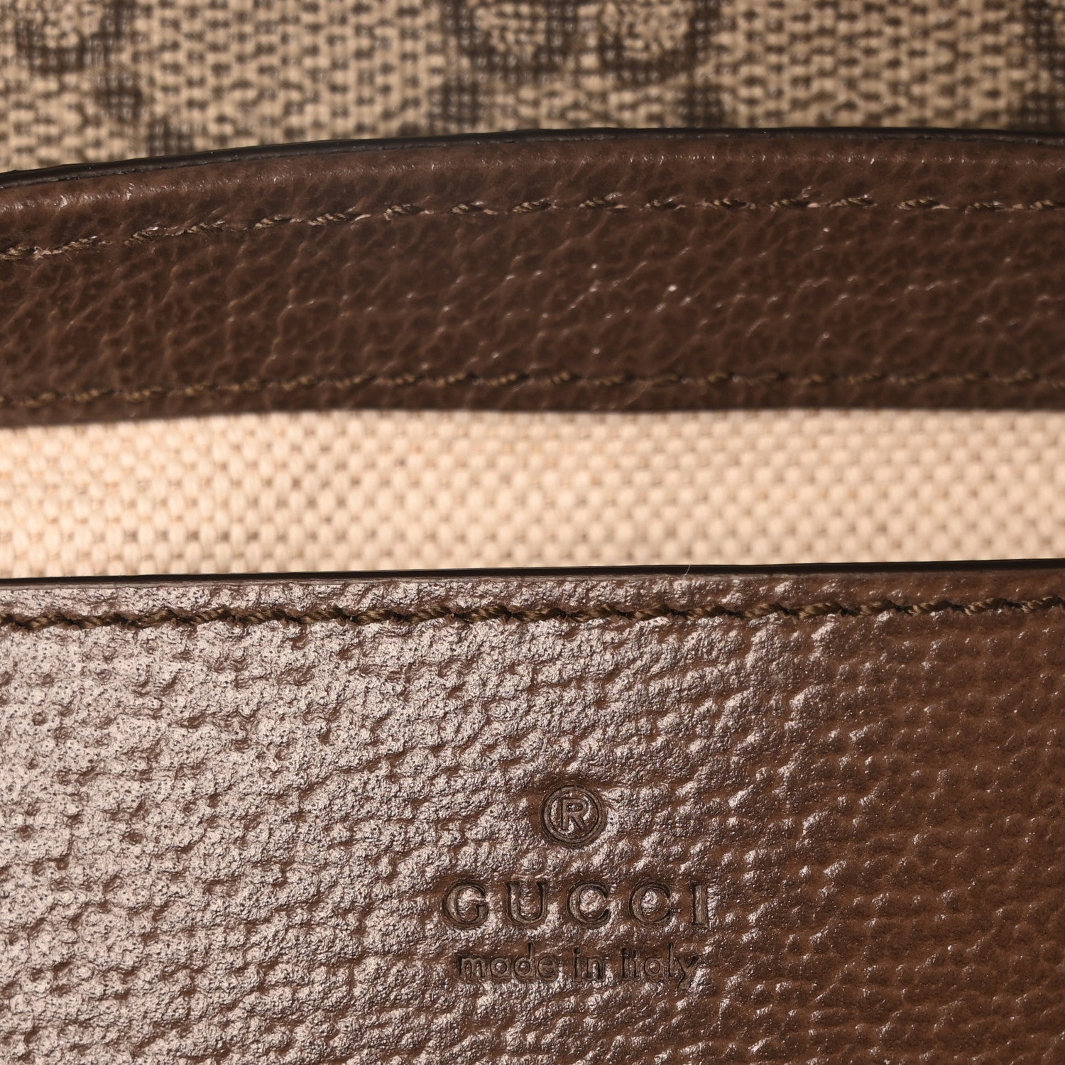 Gucci GG Supreme Monogram Textured Dollar Calfskin Web Mini Ophidia Envelope Shoulder Bag Beige Ebony New Acero 6 of 9