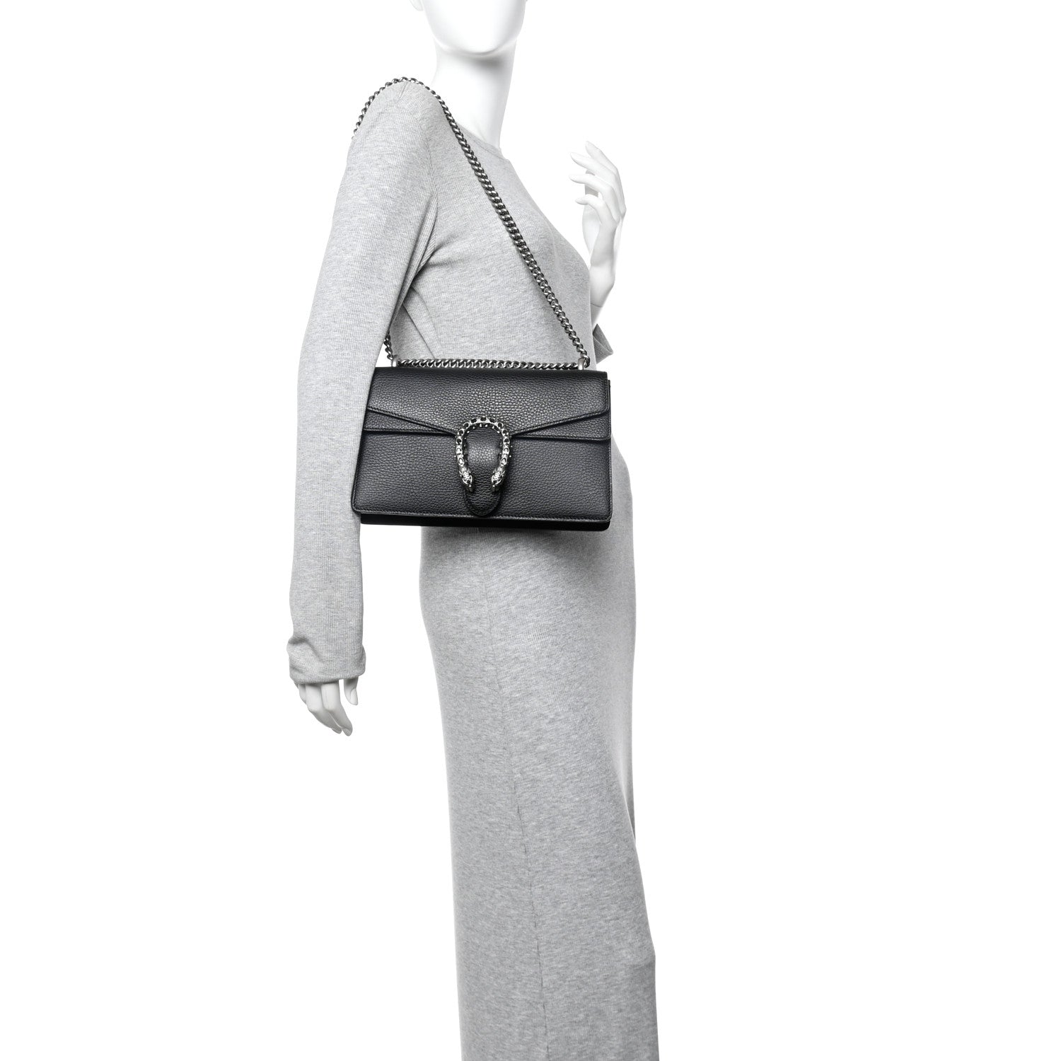 Gucci Pebbled Calfskin Small Dionysus Shoulder Bag Black 2 of 11