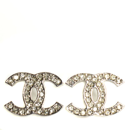 Chanel Crystal Timeless CC Earrings Silver 1 of 5