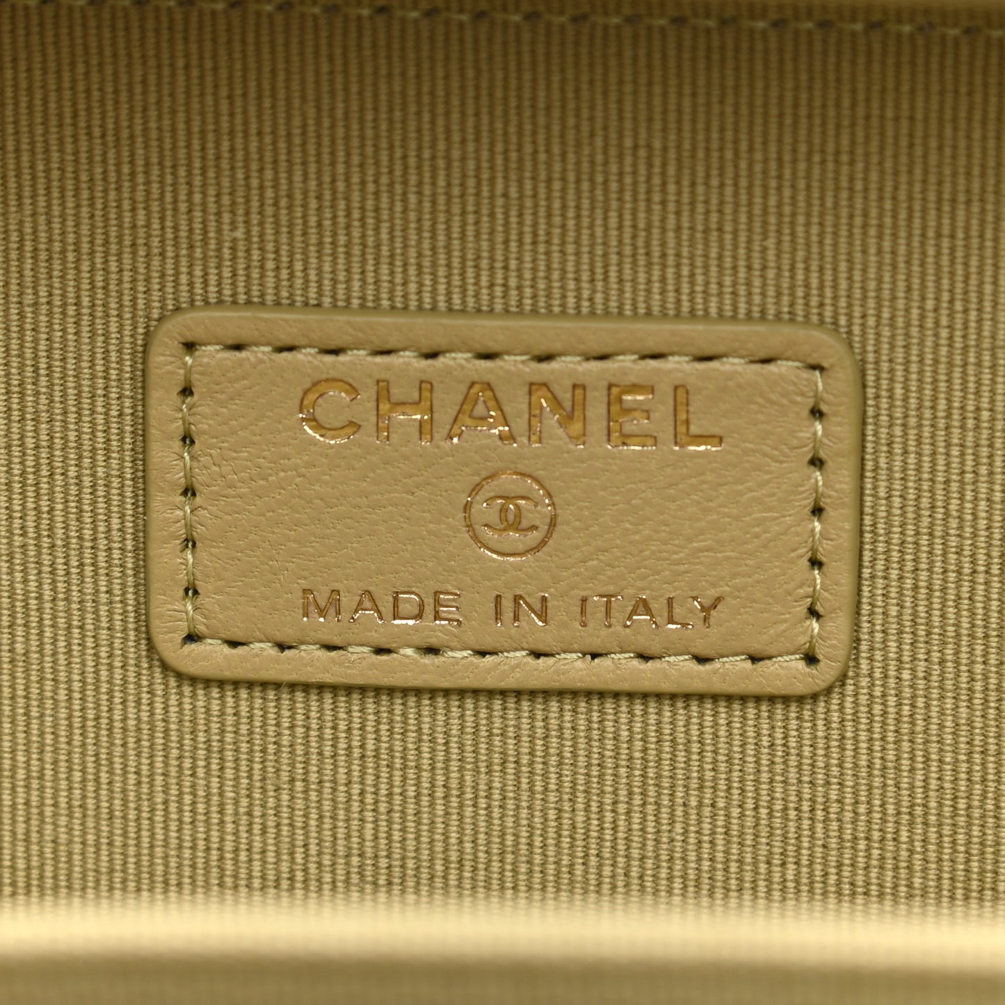 Lambskin Quilted Chain Top Handle Vanity Case Light Green