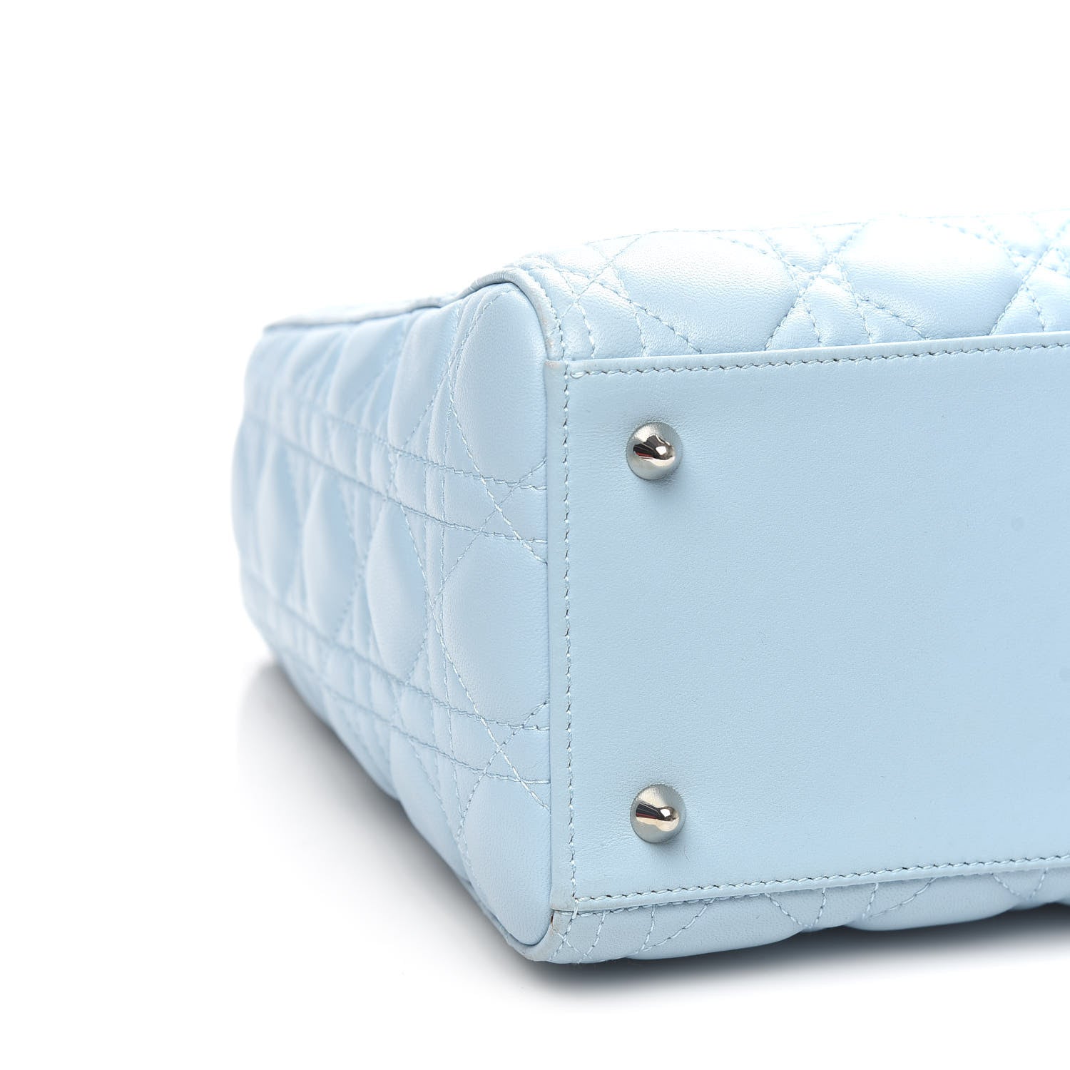 Christian Dior Lambskin Cannage Medium Lady Dior Light Blue 9 of 13