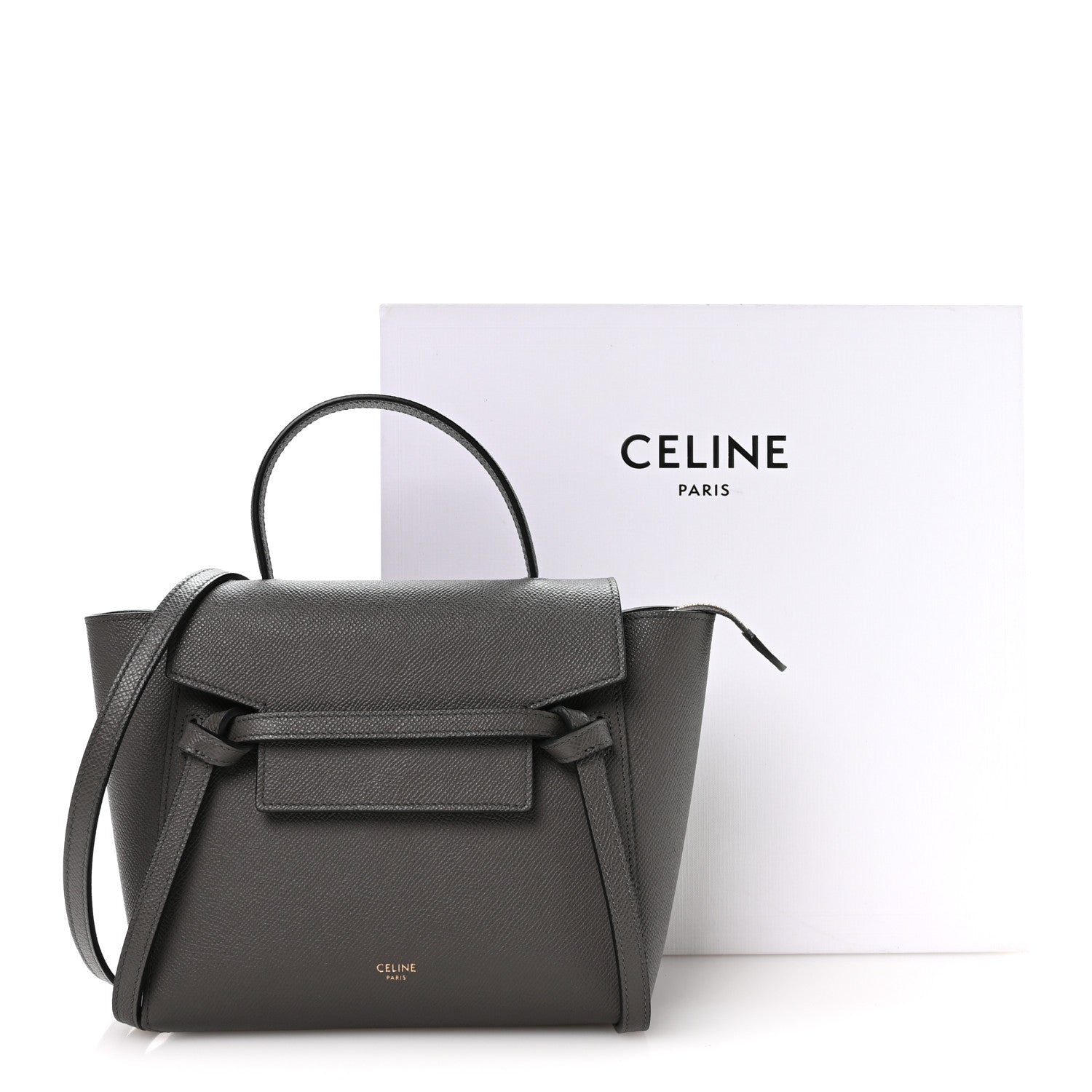 Celine Grained Calfskin Nano Belt Bag Grey 12 of 12