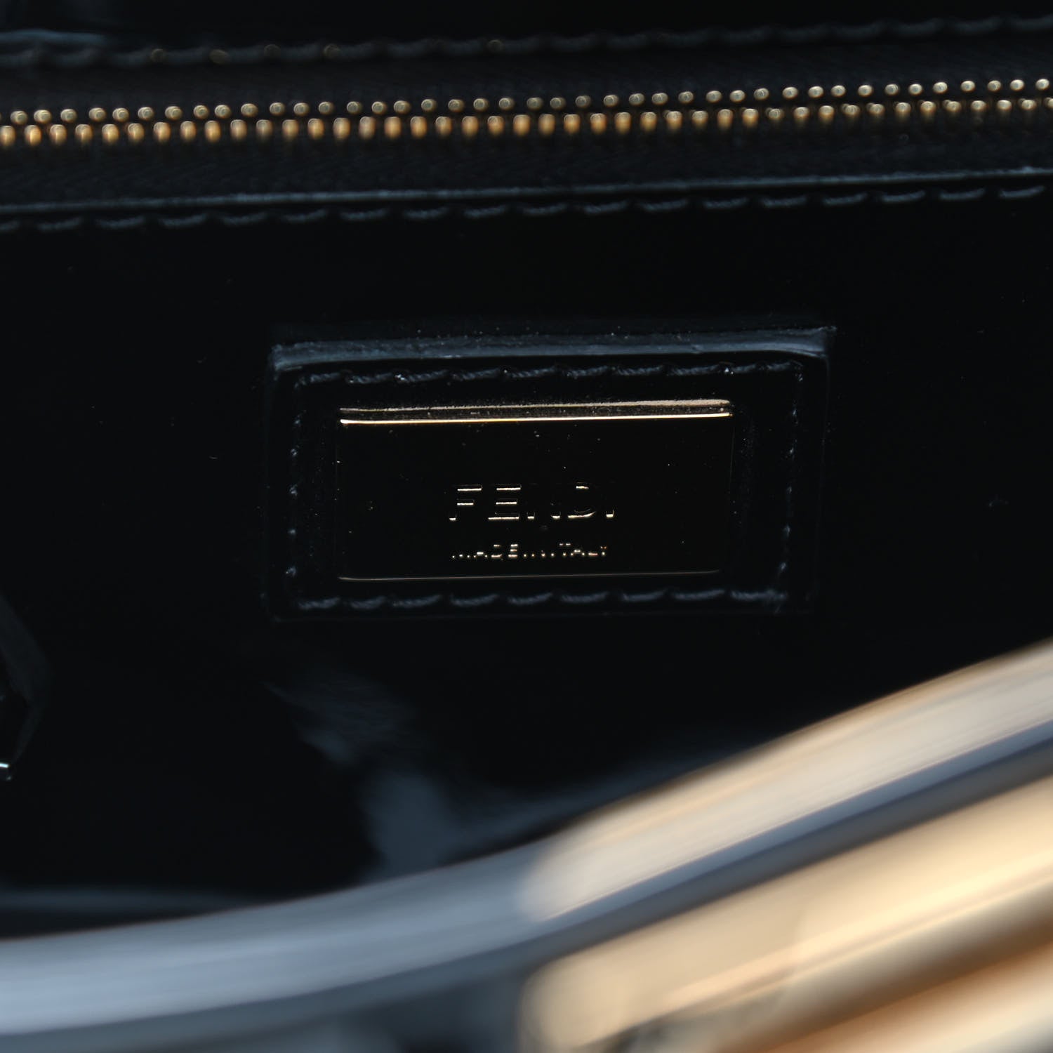 Fendi Vitello Vernice Mou Mini Peekaboo Iconic Satchel Black 6 of 8