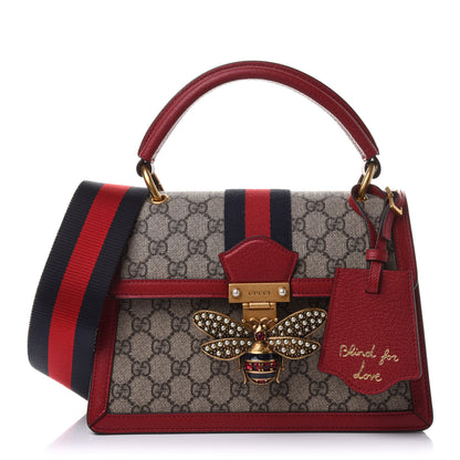 Gucci GG Supreme Monogram Small Queen Margaret Top Handle Bag Red 1 of 11