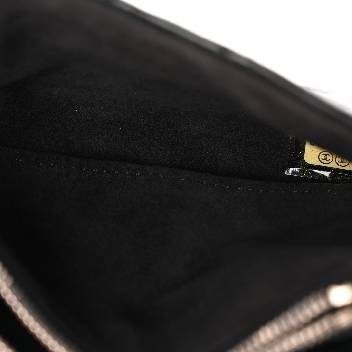 Patent Quilted Mini Phone Holder Clutch Black