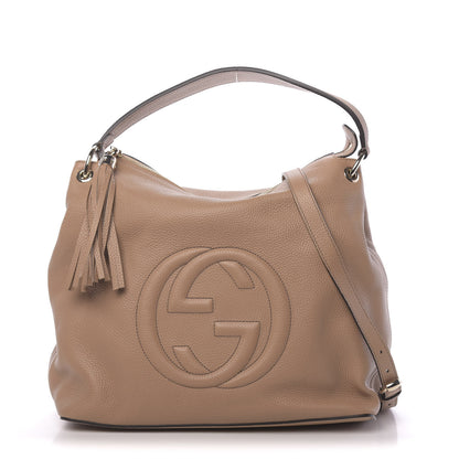Gucci Pebbled Calfskin Large Soho Hobo Camelia 1 of 10