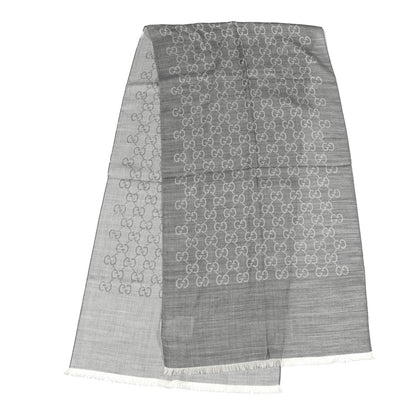 Gucci Wool Silk GG Monogram GGNat Scarf Lead 2 of 4