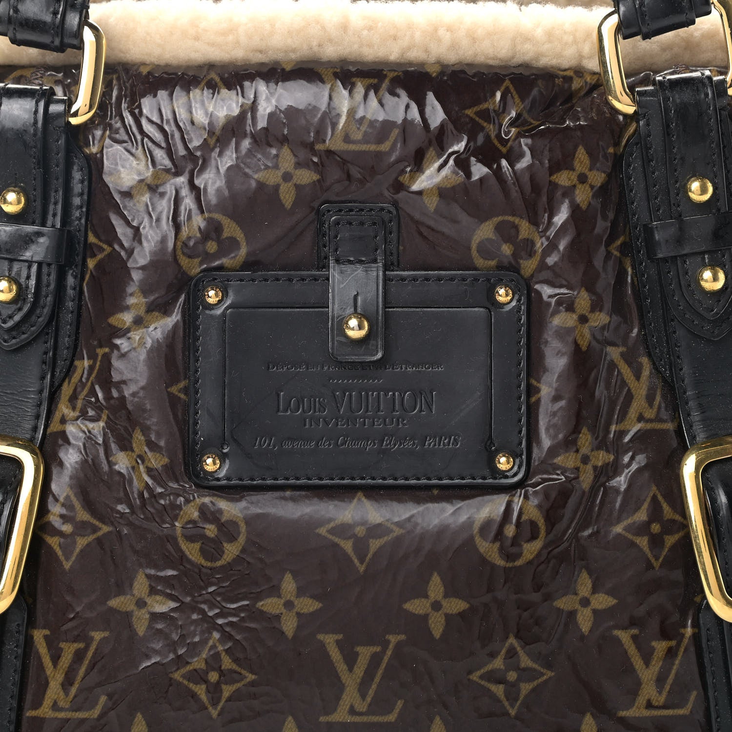 Louis Vuitton Patent Monogram Shearling Sac Thunder 6 of 8
