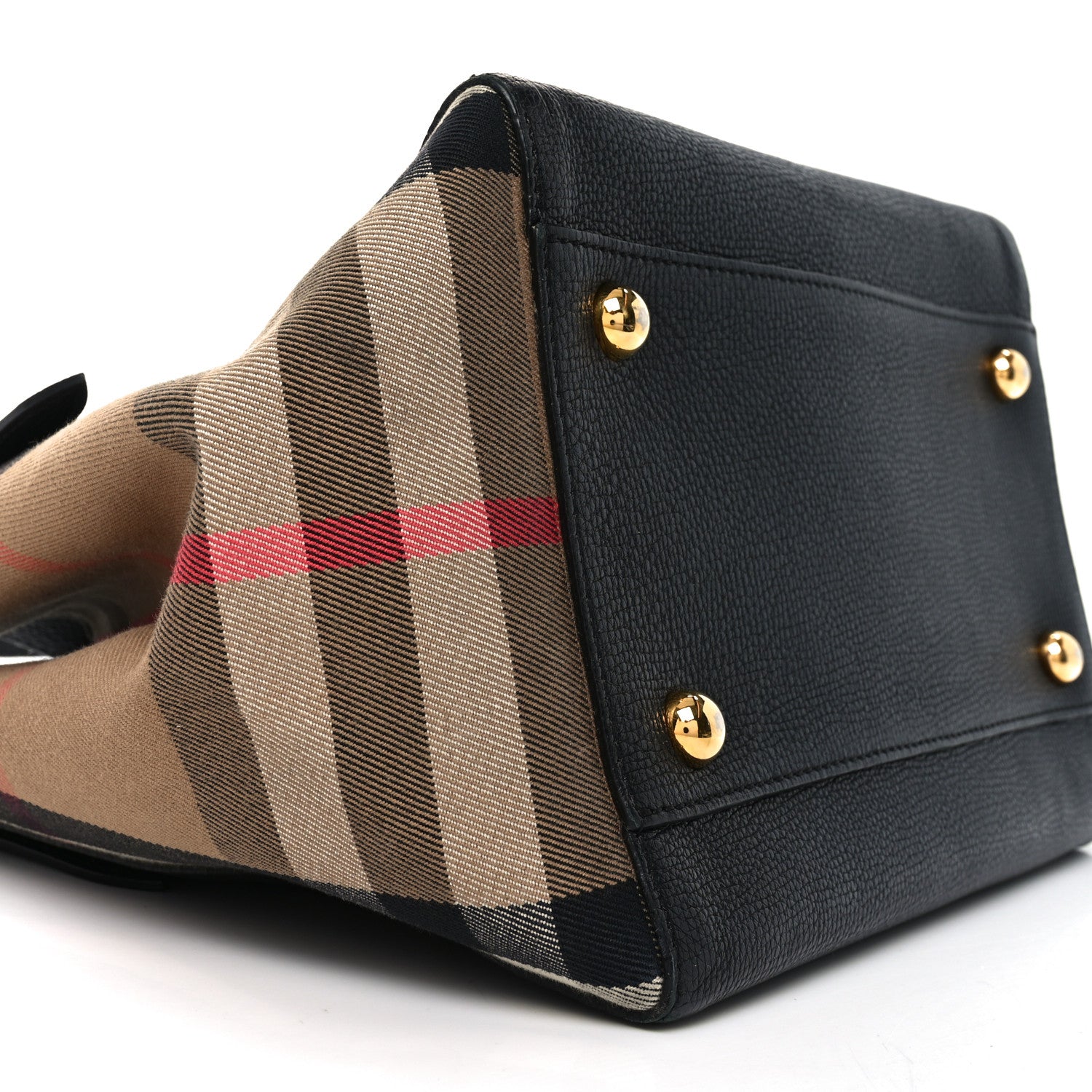 Burberry Grainy Calfskin House Check Small Canterbury Black 9 of 10