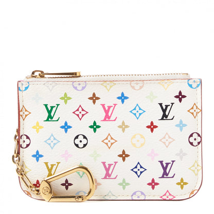 Louis Vuitton Monogram Multicolor Key Pouch White Litchi 1 of 7