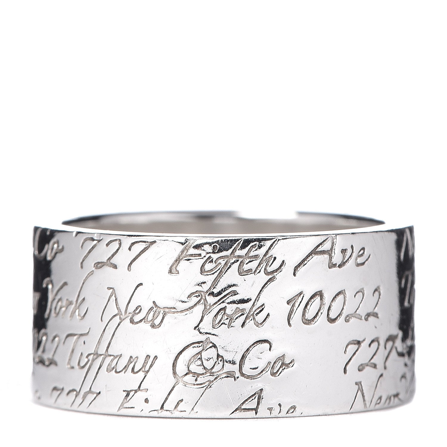 Tiffany Sterling Silver 10mm Notes Wide Ring 58 8.25 3 of 4