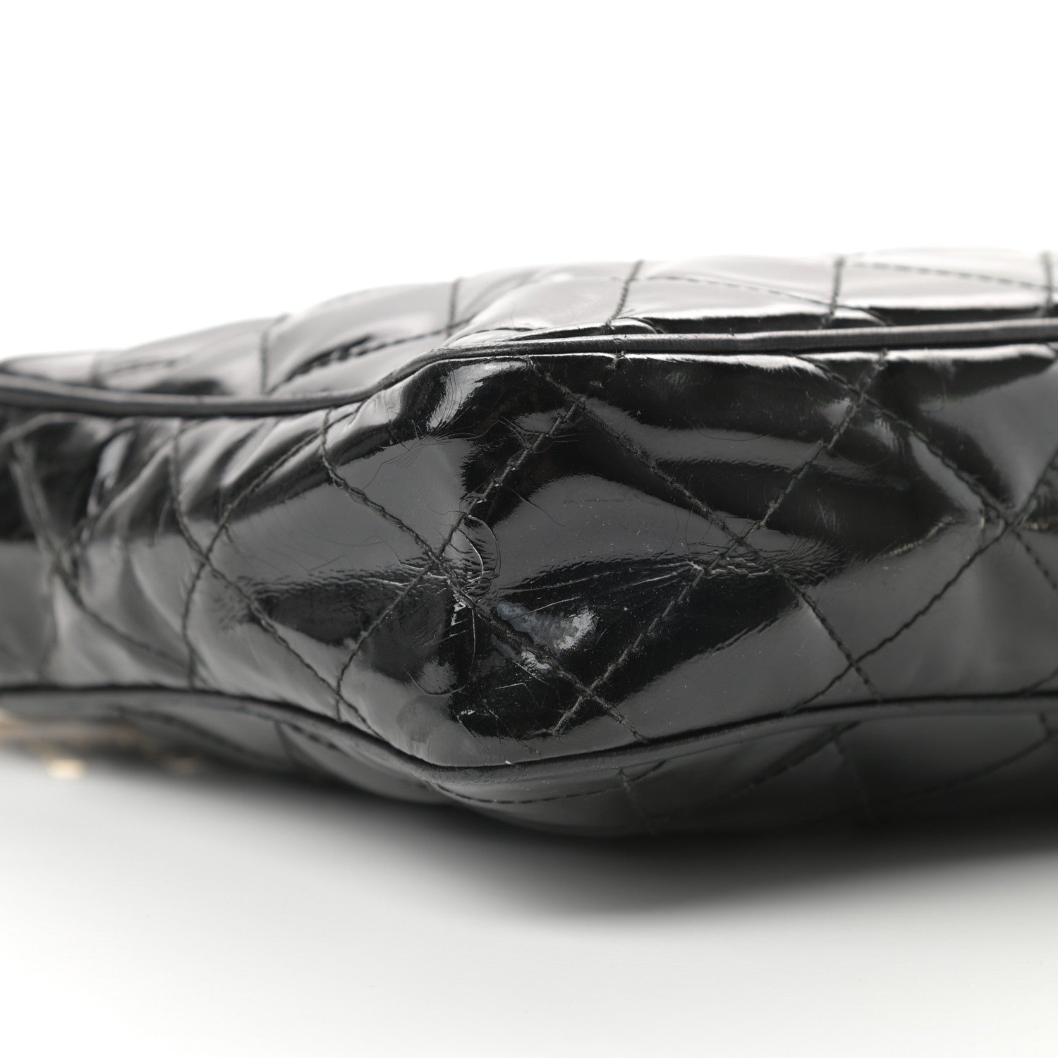 Chanel Patent Quilted Tassel Camera Case Black 10 of 15