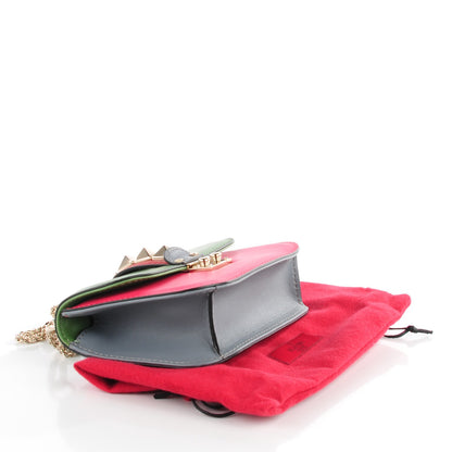 Valentino Garavani Vitello Small Glam Lock Rockstud Flap Green Deep Rose Grey Scarlet 4 of 8