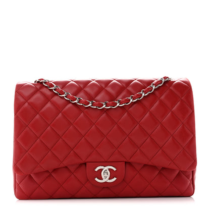 Chanel Lambskin Quilted Maxi Double Flap Red 1 of 9