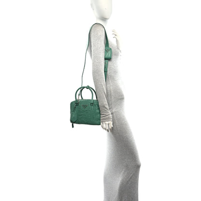 Prada Nappa Antique Medium Re-Edition 2001 Two Handle Bag Green 2 of 10