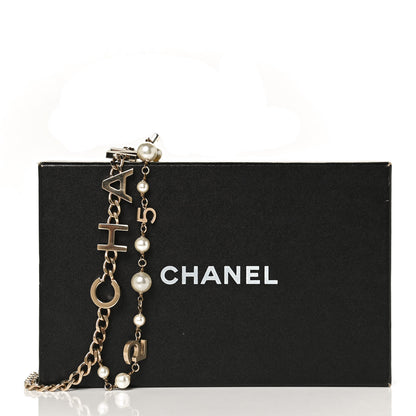 Chanel Pearl Crystal CC Logo Charm Belt Gold 5 of 5