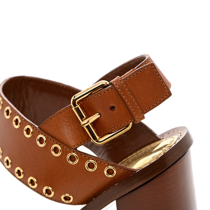 Louis Vuitton Calfskin Monogram Passenger Heeled Sandals 40 Cognac 10 of 10