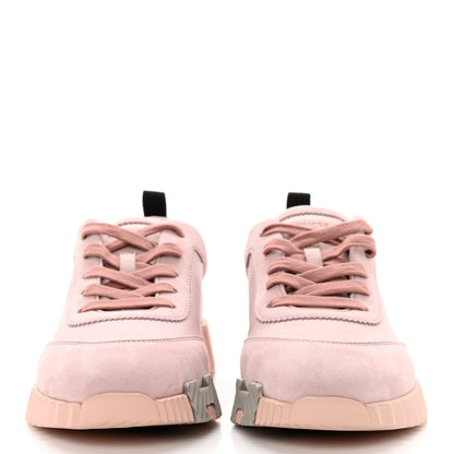 Hermes Sport Goatskin Suede Goatskin Bouncing Sneakers 38 Rose Porcelaine 2 of 10