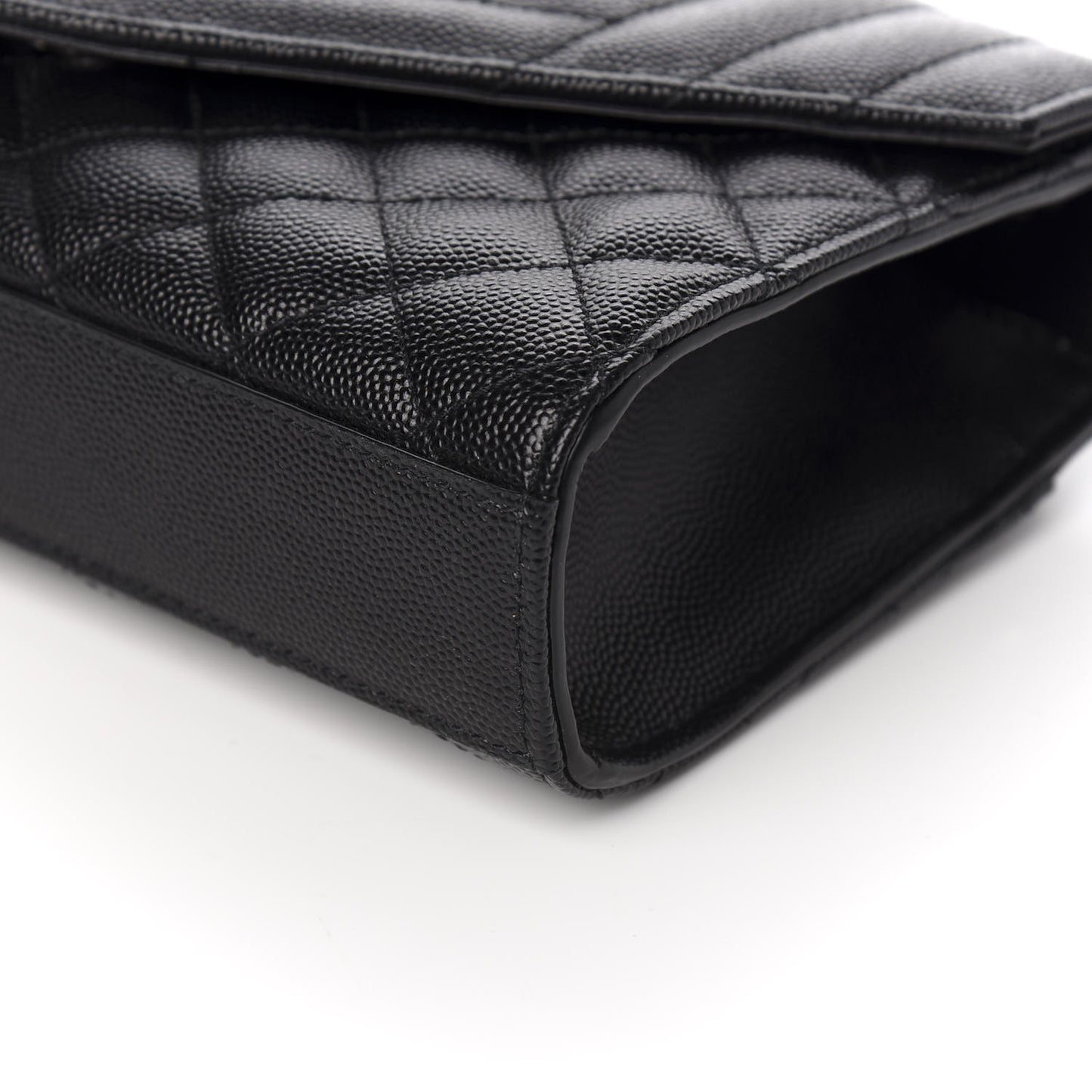 Grain De Poudre Textured Mixed Matelasse Triquilt Small Monogram Satchel Black