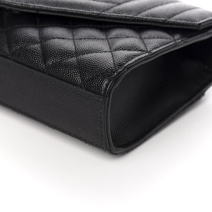 Saint Laurent Grain De Poudre Textured Mixed Matelasse Triquilt Small Monogram Satchel Black 7 of 8