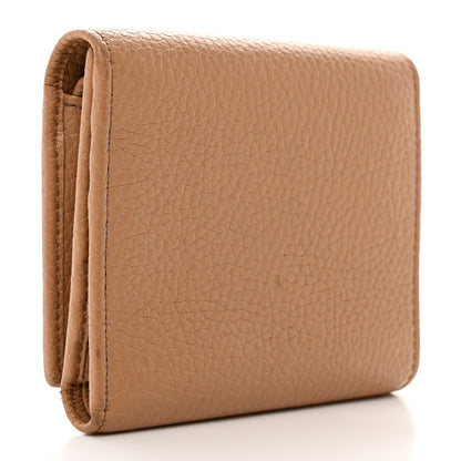 Gucci Pebbled Calfskin Soho Compact Flap Wallet Camelia 3 of 10