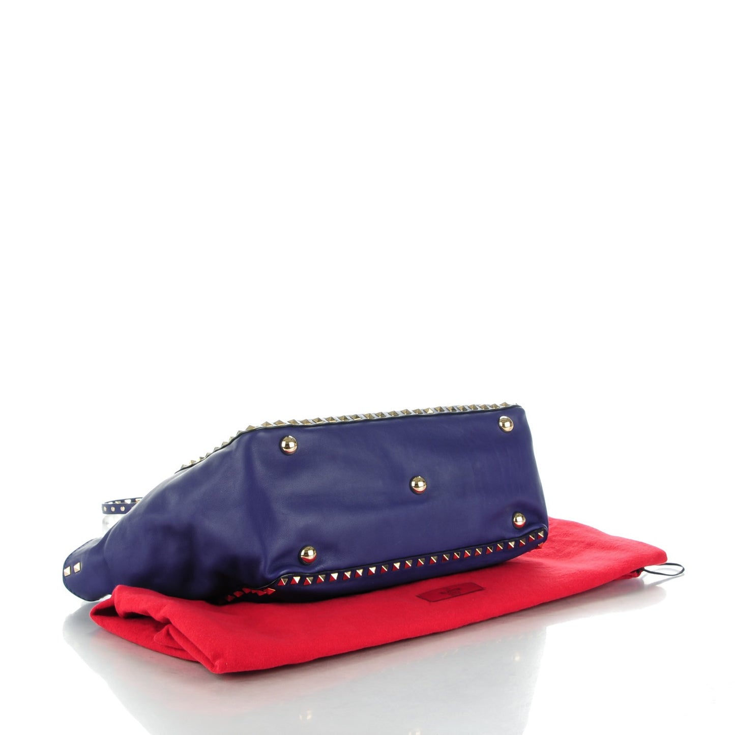 Vitello Medium Rockstud Tote Blue China