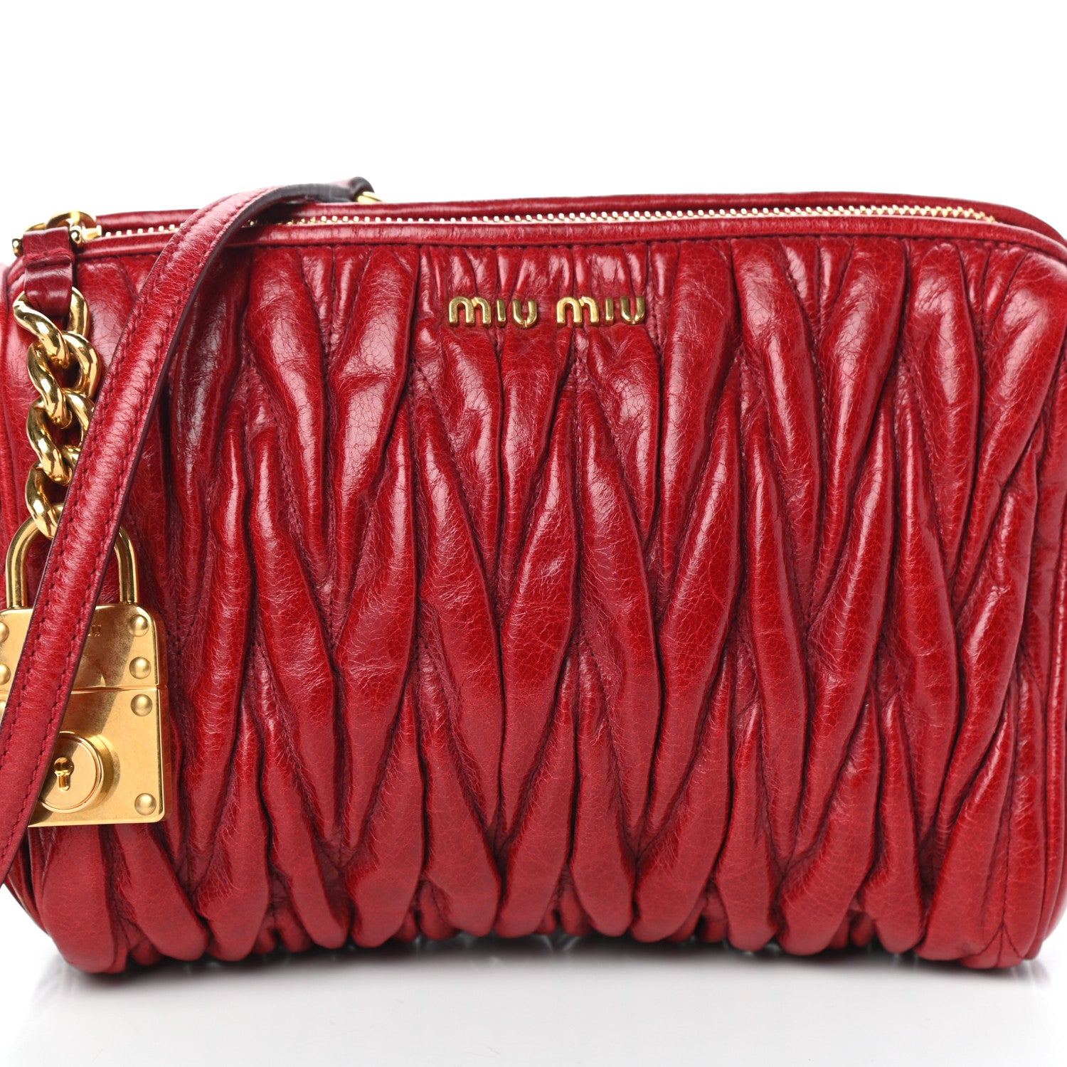 Miu Miu Nappa Matelasse Lux Contenitori Tracolla Shoulder Bag Rubino 7 of 9