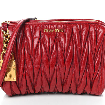 Miu Miu Nappa Matelasse Lux Contenitori Tracolla Shoulder Bag Rubino 7 of 9