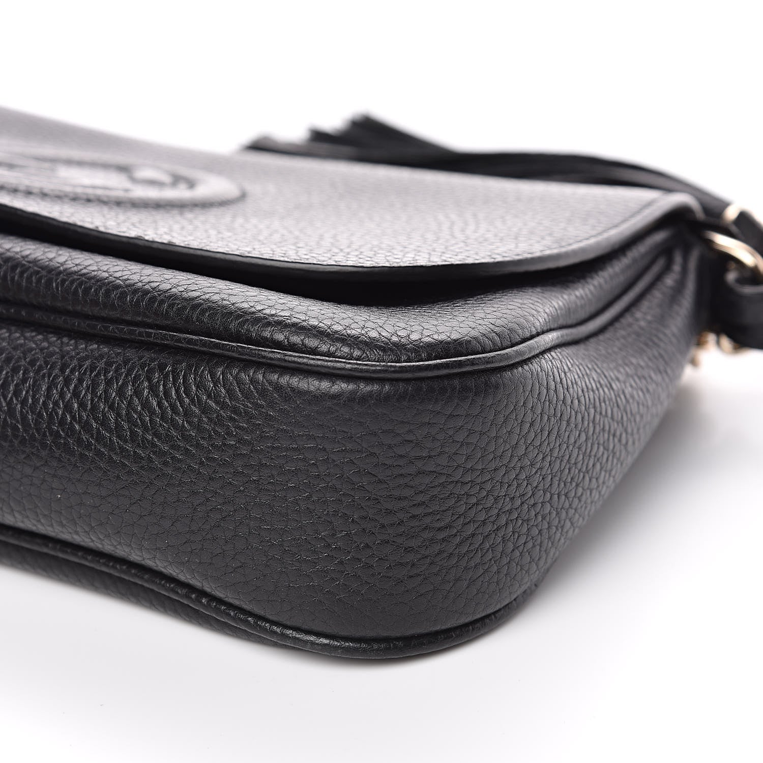 Gucci Pebbled Calfskin Medium Soho Flap Crossbody Black 9 of 10