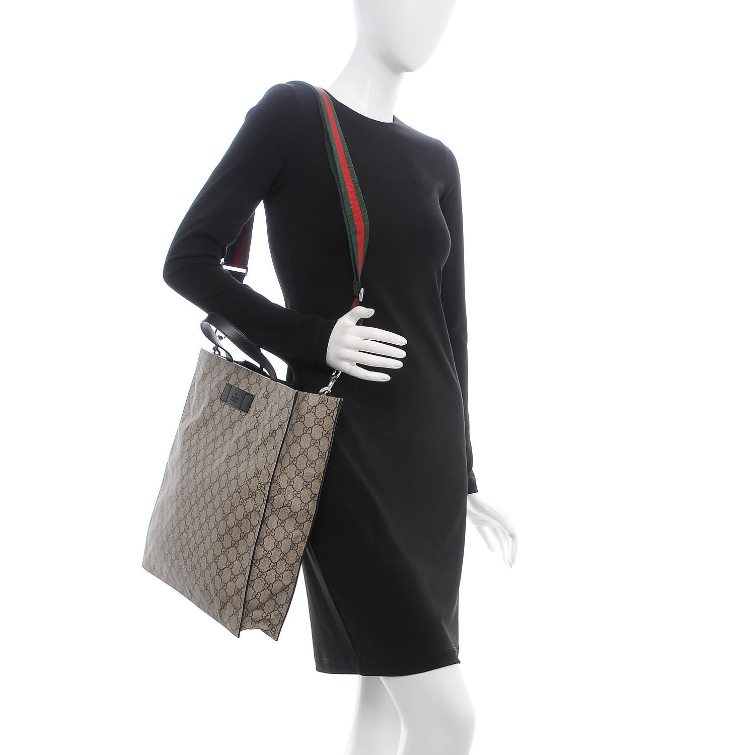 Gucci Soft GG Supreme Monogram Web Vertical Tote Black 2 of 8