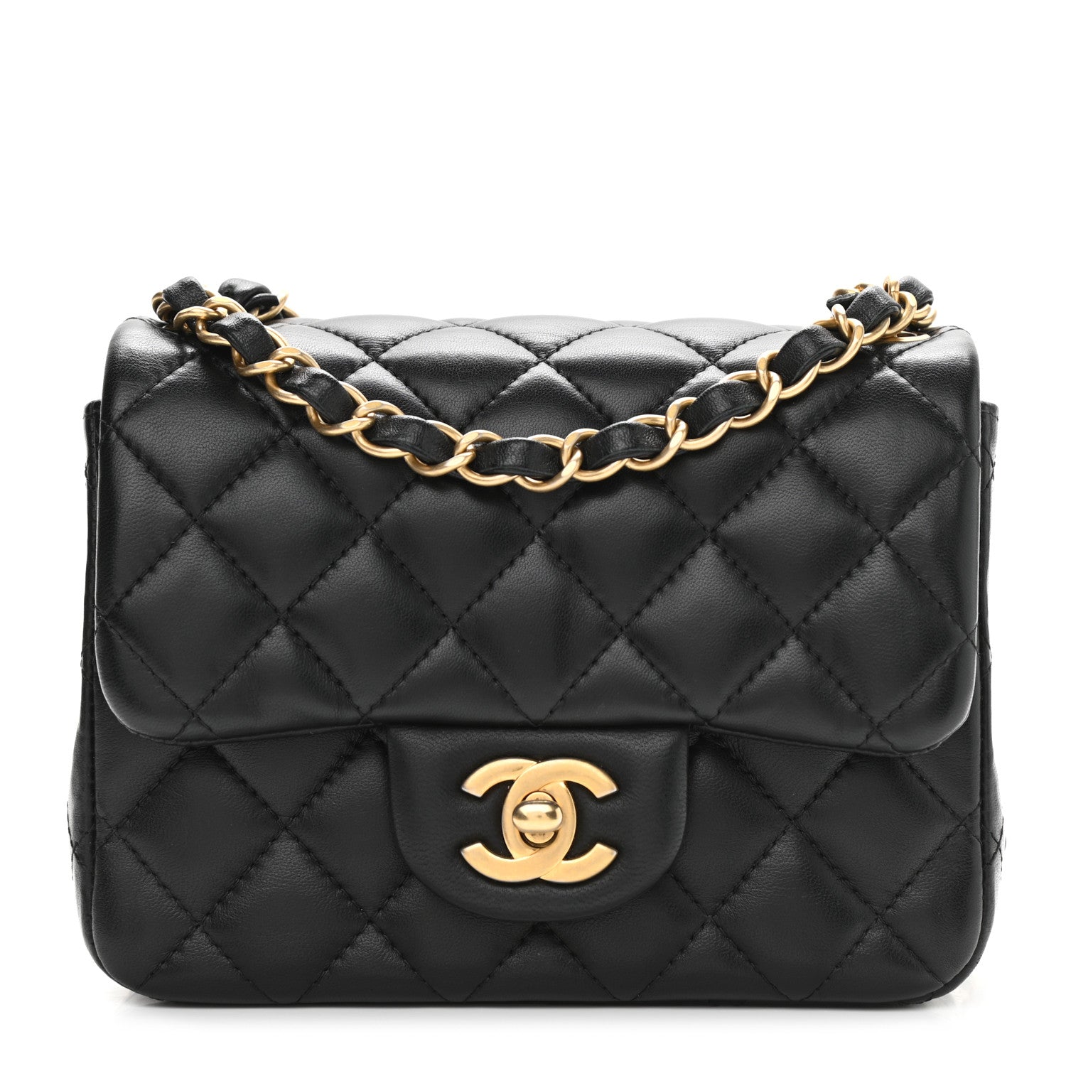 Chanel Lambskin Quilted Mini Square Flap Black 1 of 14