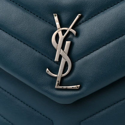 Saint Laurent SAINT LAURENT Calfskin Y Quilted Monogram Small Loulou Chain Satchel Green 13 of 14