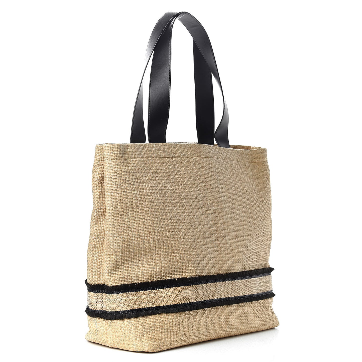 Raffia Faux Leather Small Tote
