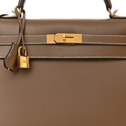 Hermes Tadelakt Sellier Kelly 32 Etoupe 8 of 14